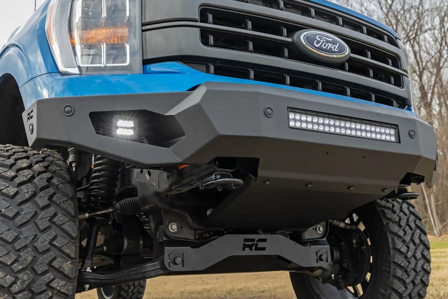 HIGH CLEARANCE FRONT BUMPER LED LIGHTS & SKID PLATE | FORD F-150 (21-23)