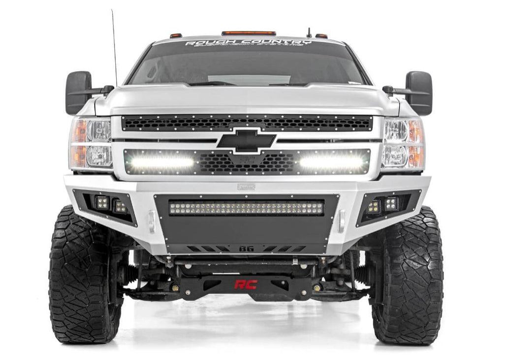 MESH GRILLE 12" SINGLE ROW LED PAIR | BLACK | CHEVY SILVERADO 2500 HD/3500 HD (11-14)